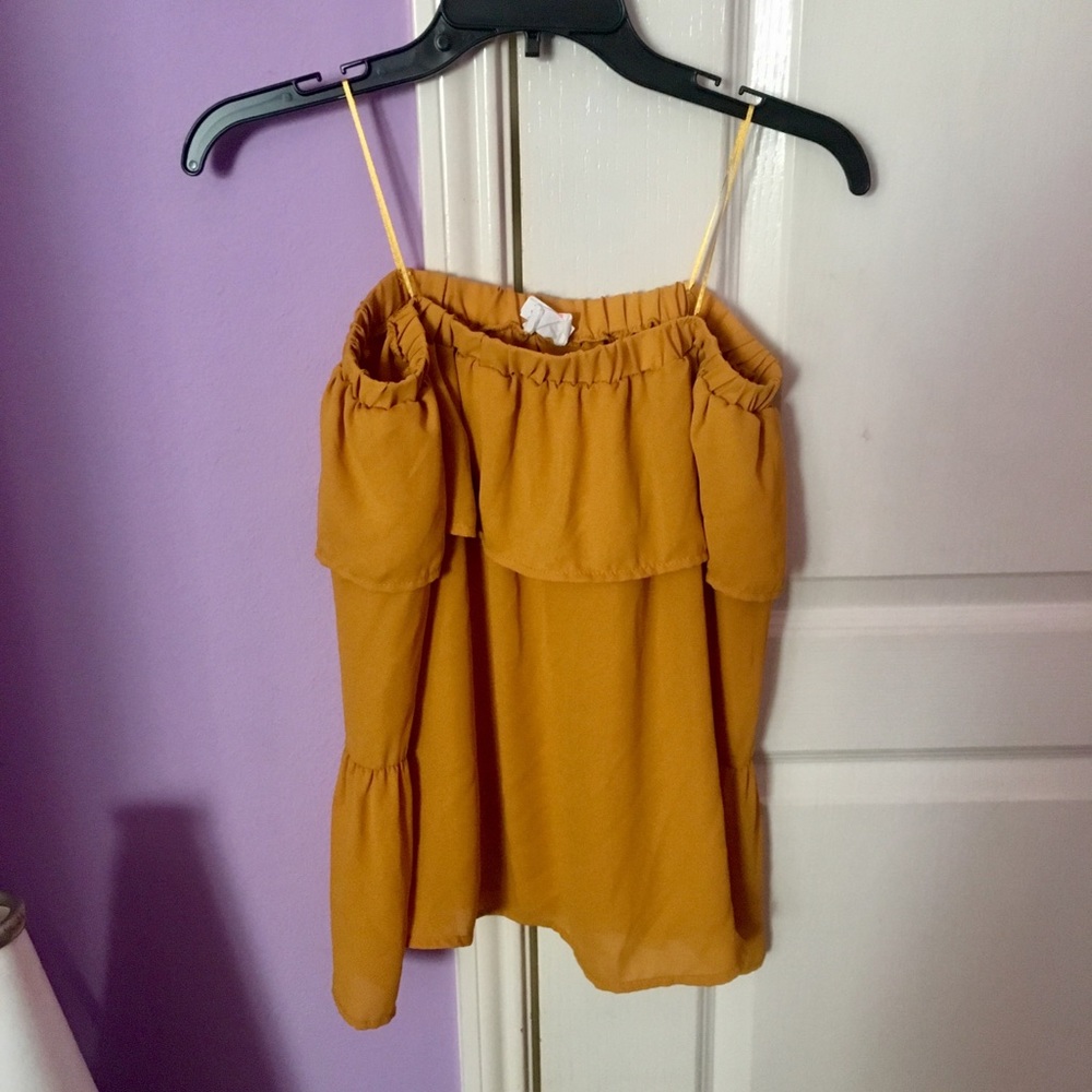 Dark yellow off the shoulder top